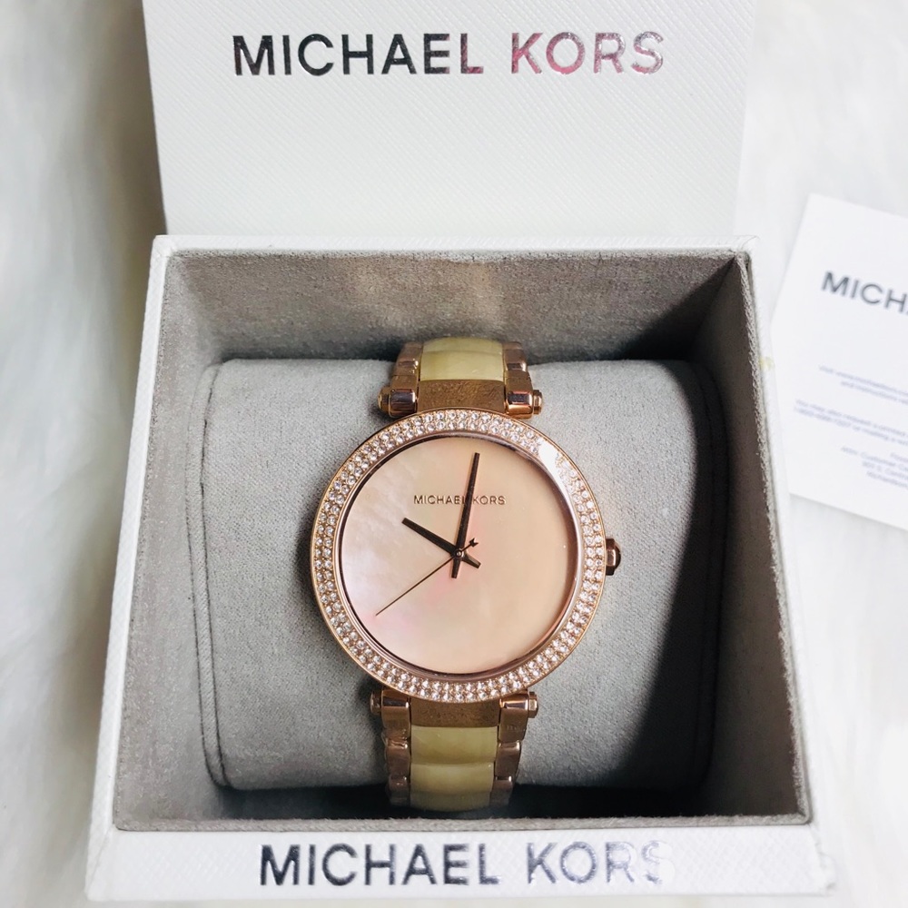 ✨New MK| Pearls & Crystals Accent Bracelet Watch